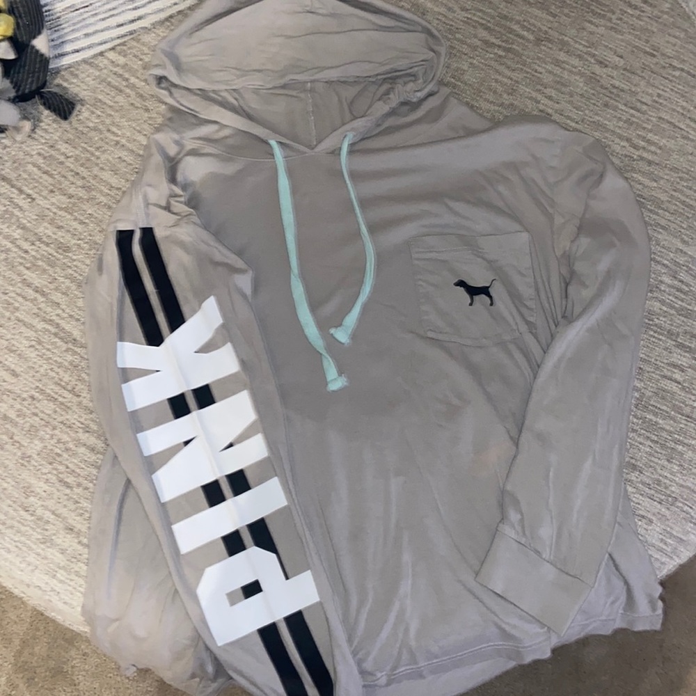 PINK lightweight drawstring hoodie